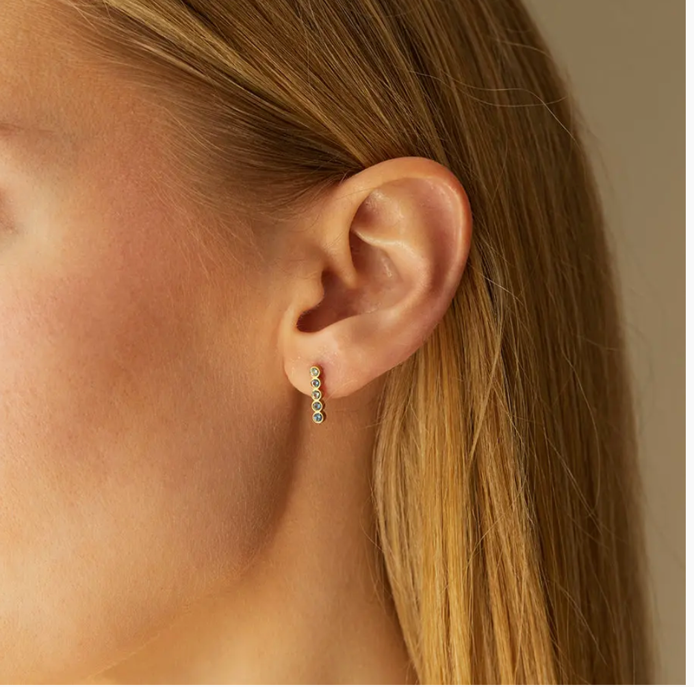 18K Montana Sapphire Bar Studs by Elizabeth Moore