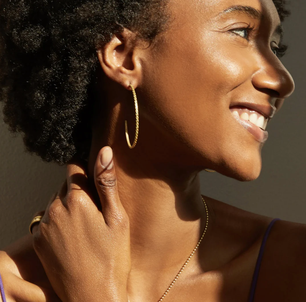 18K Gold Large Infinity Hoops by Elizabeth Moore