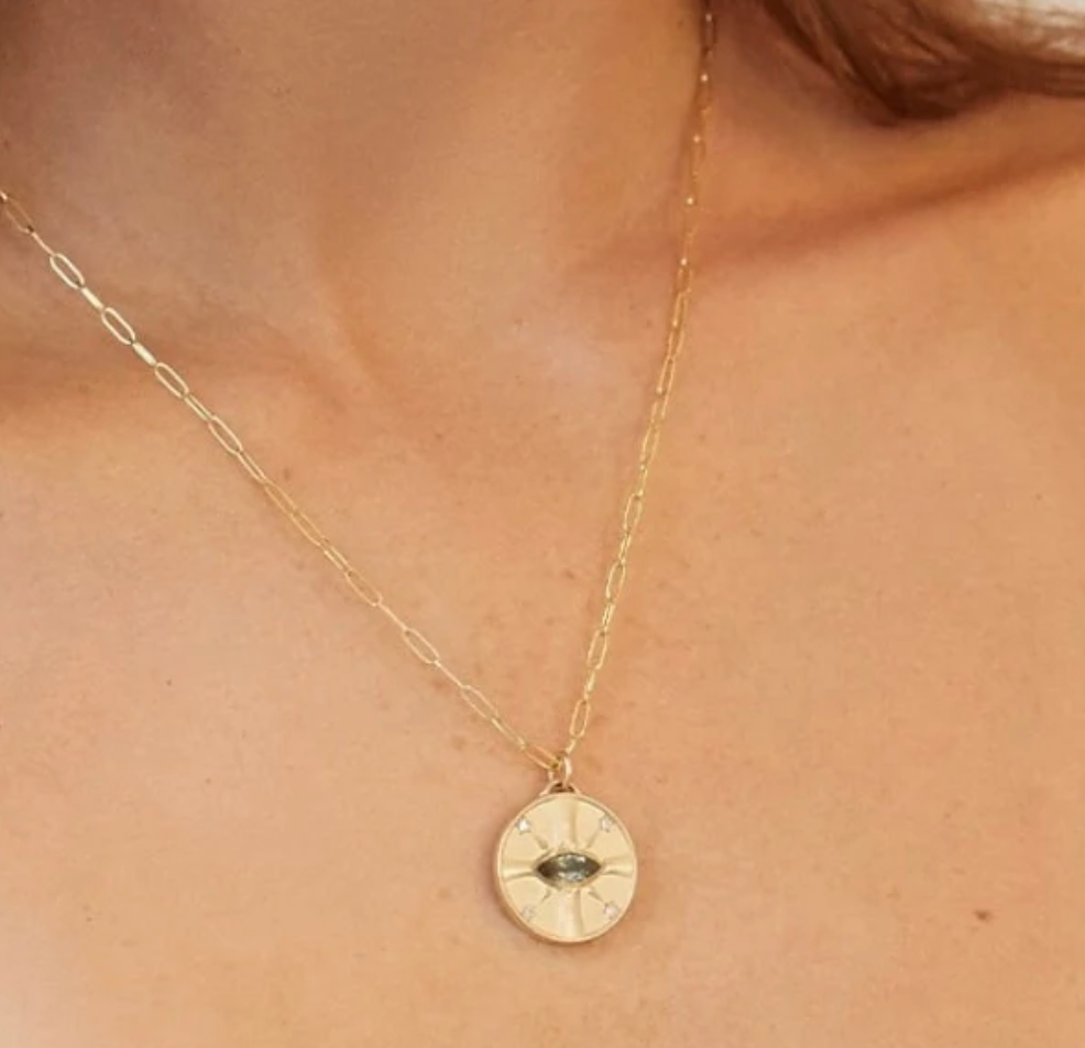 18K Oregon Sunstone Pendant by Elizabeth Moore