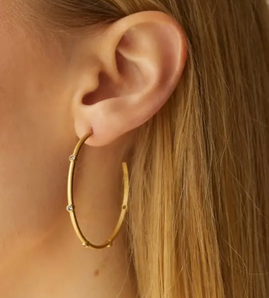 Montana Sapphire Hoops 18K by Elizabeth Moore