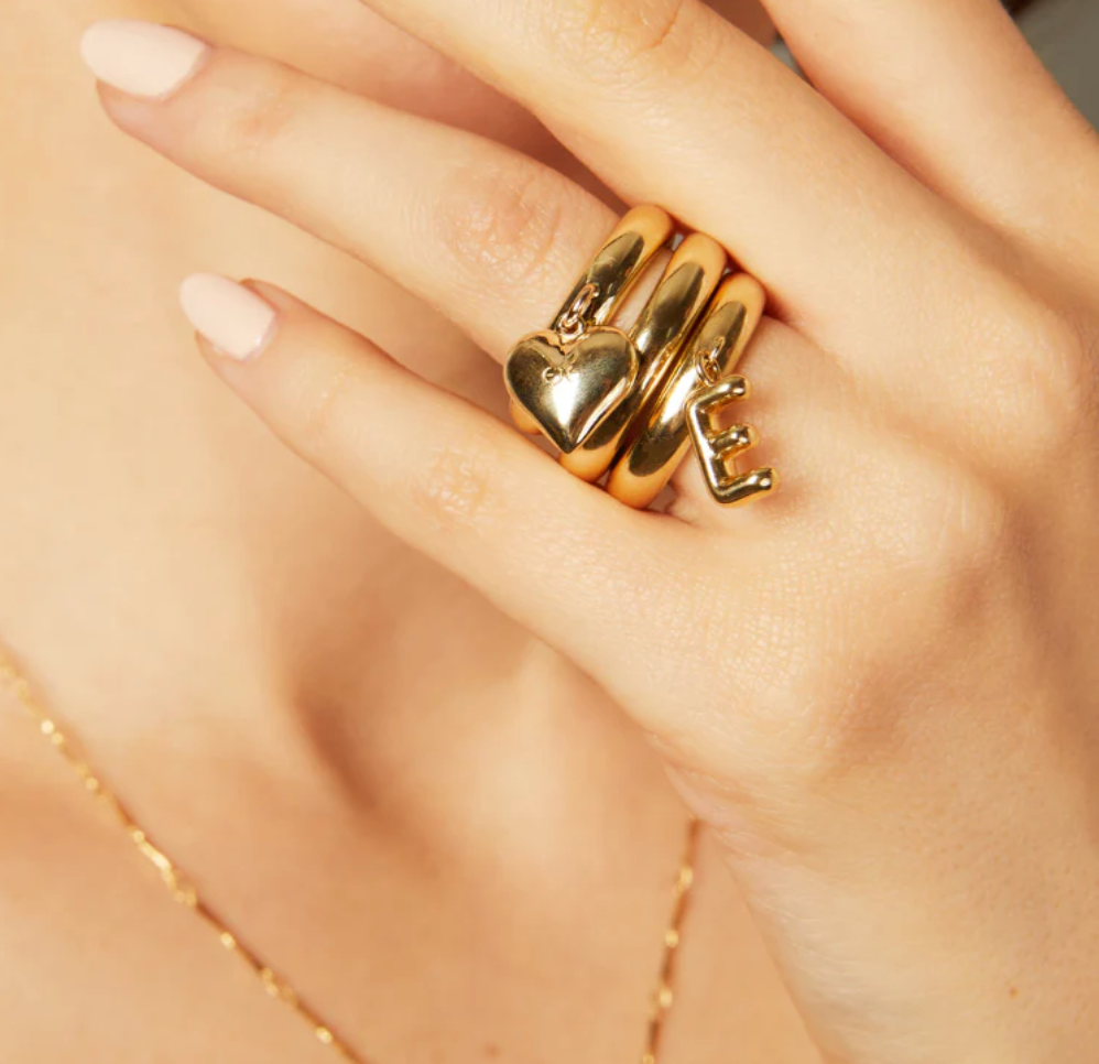 14K Puffy Heart Ring by Elizabeth Moore