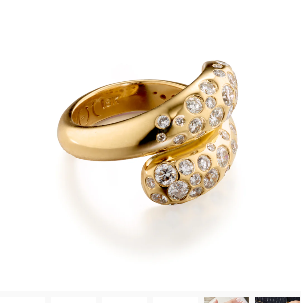 18K Diamond Bypass Ring by Elizabeth Moore