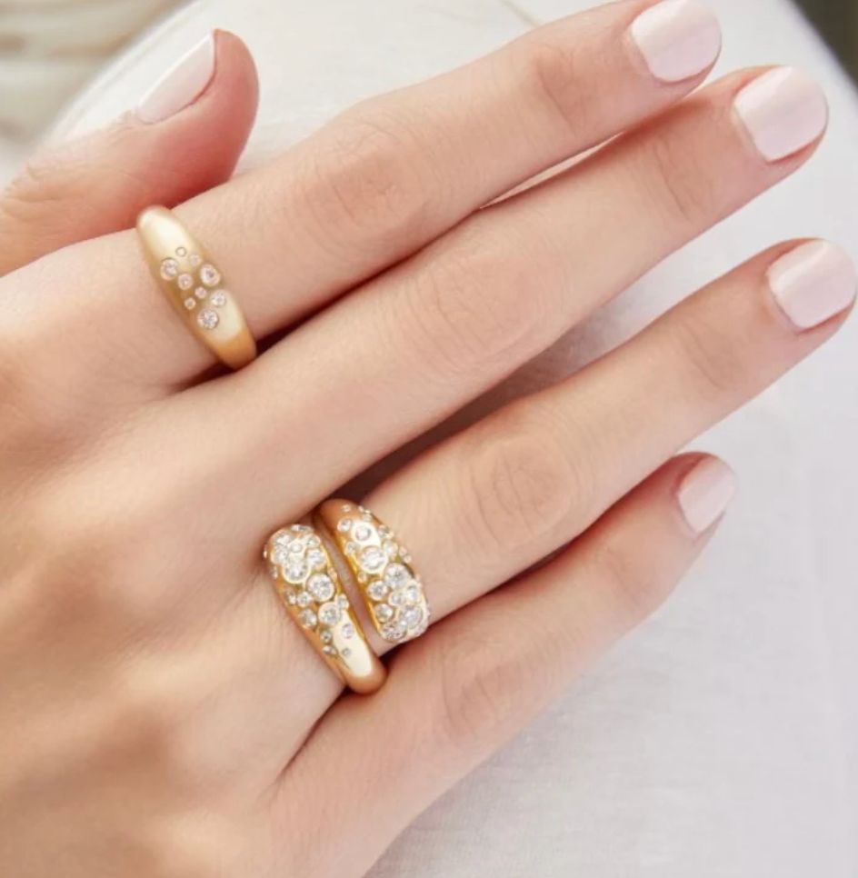 18K Diamond Bypass Ring by Elizabeth Moore