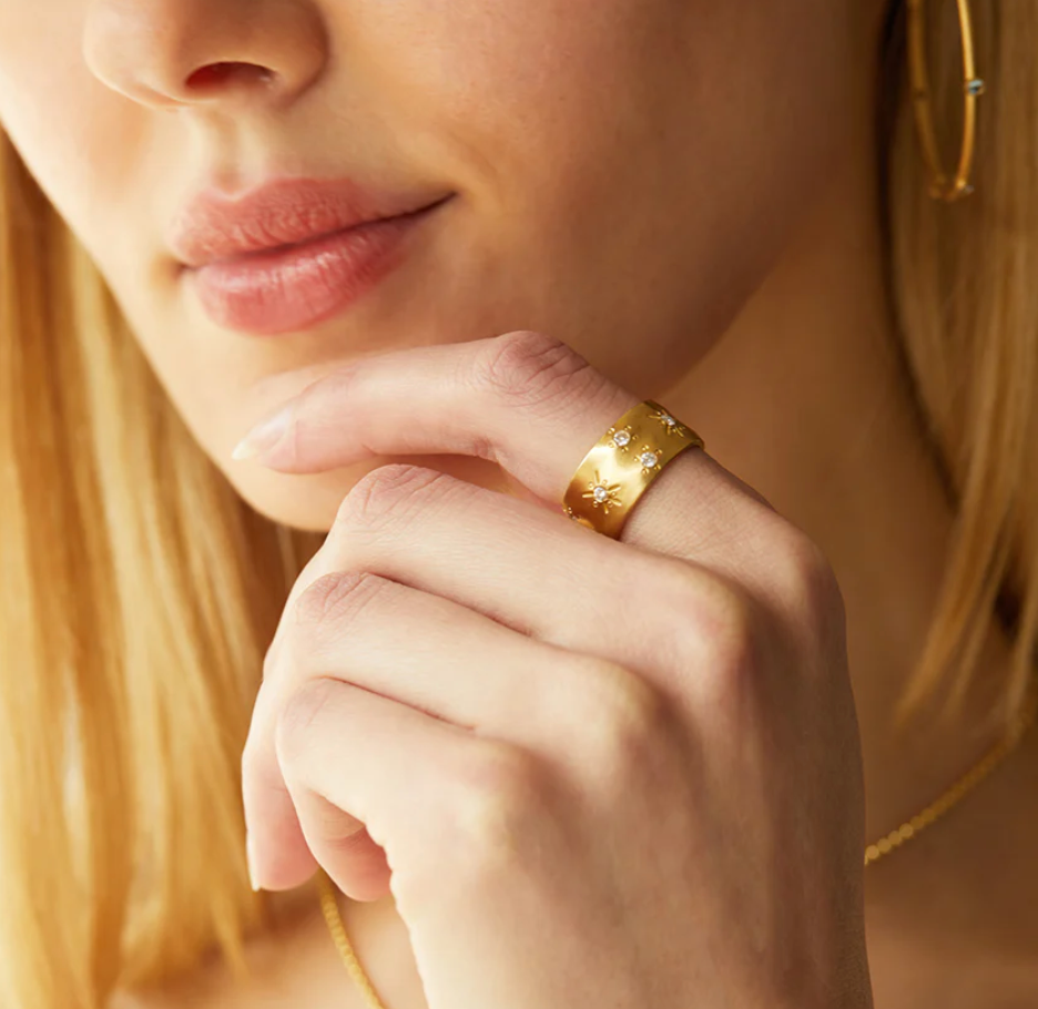 18K Diamond Cigar Band by Elizabeth Moore