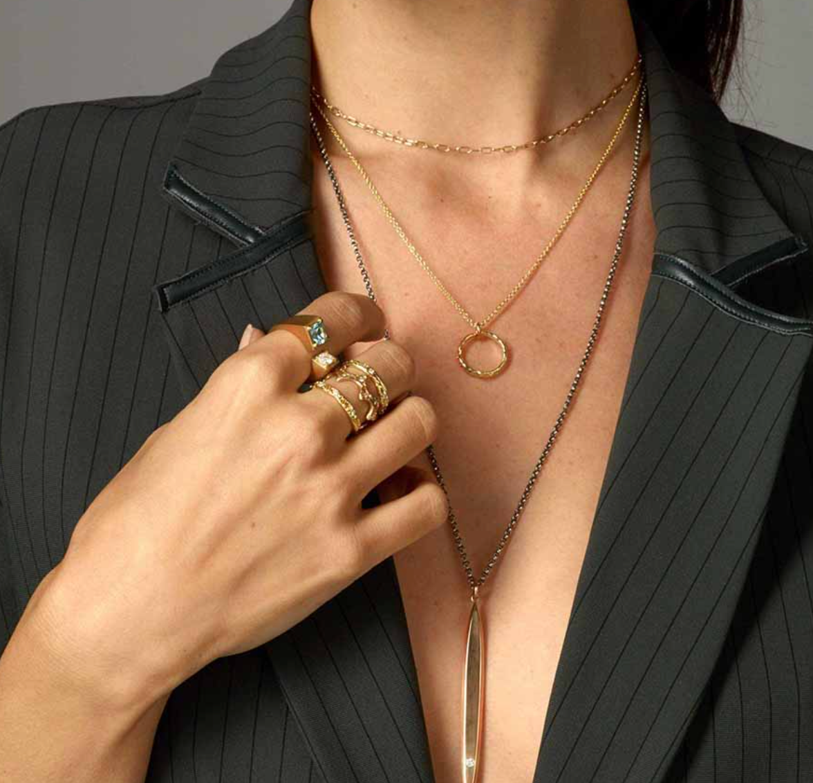 18k Gold Textured Circle of Love Diamond Pendant by Jane Bartel