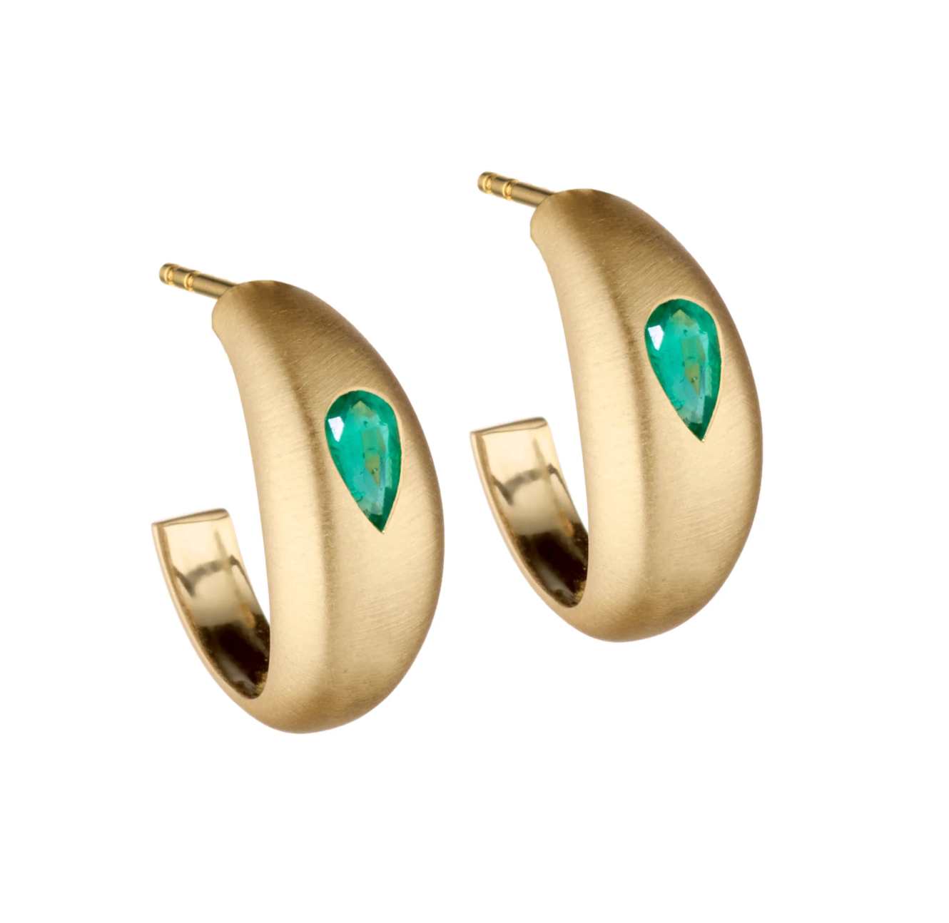 Emerald Teardrop Hoop