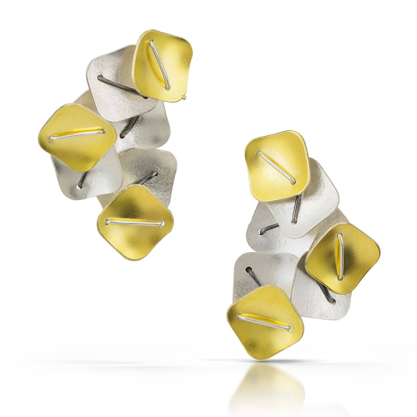 Sculptural Cluster Square Earrings by Suzanne Schwartz
