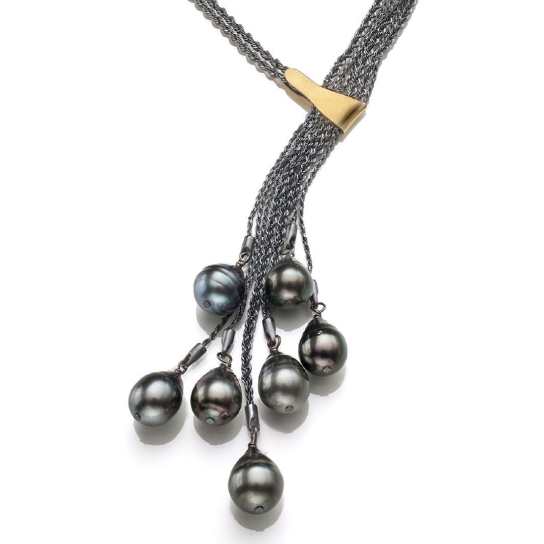 Seven Strand Tahitian Pearl Necklace by Suzanne Schwartz at Garden of Silver in Westhampton Beach, NY www.gardenofsilver.com