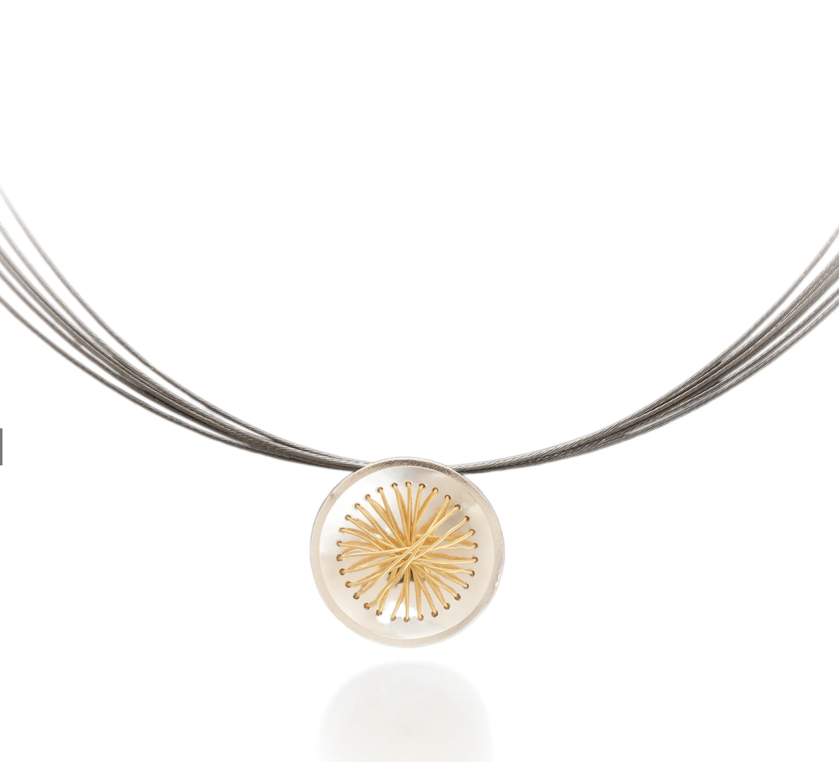 Stitched Circle Pendant by Suzanne Schwartz