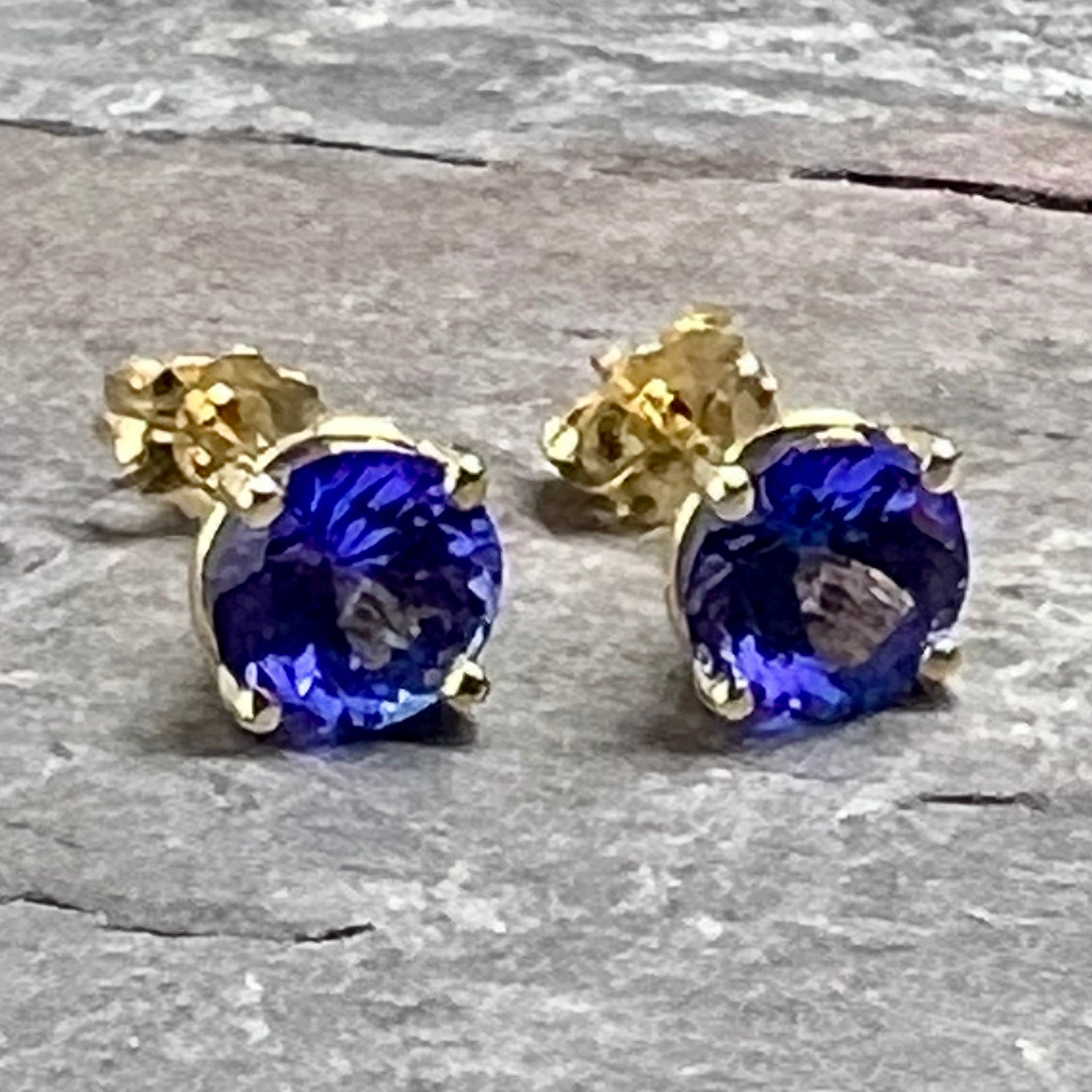 Tanzanite 14K Gold Studs by Garden of Silver & Gold at CALLA in Westhampton Beach, NY