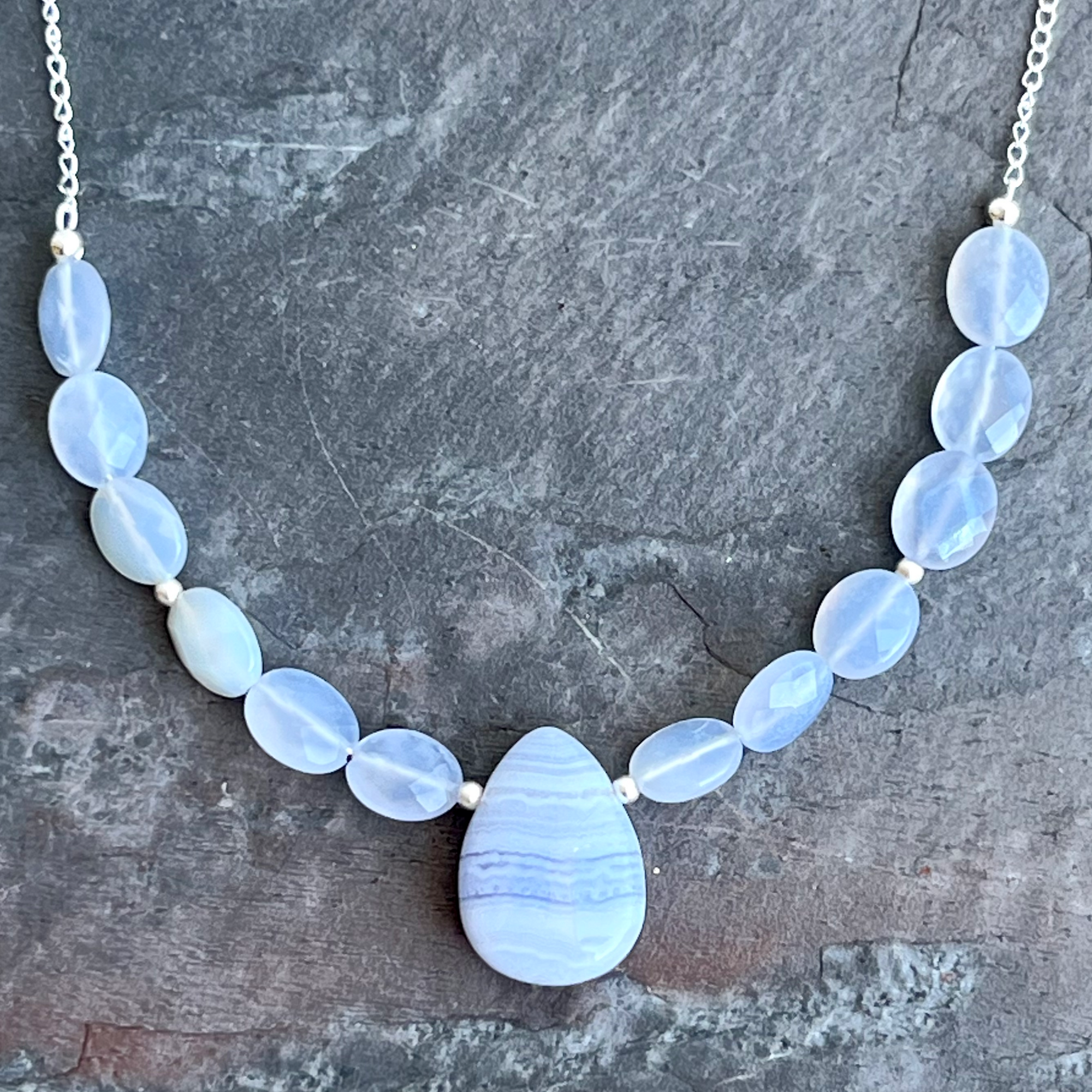 Violet Chalcedony Sterling Necklace by Garden of Silver & Gold www.gardenofsilver.com