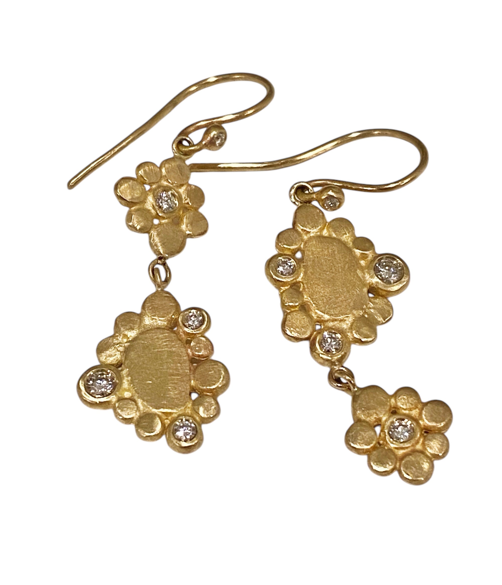 Charm Earrings 14K & Diamonds by Sally Kay