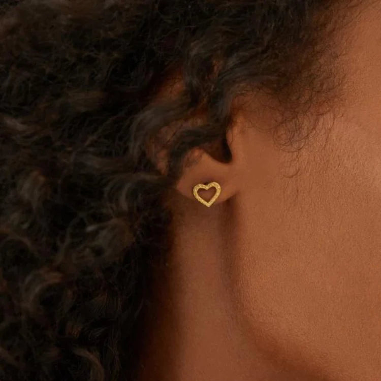 18K Infinity Open Heart Studs by Elizabeth Moore