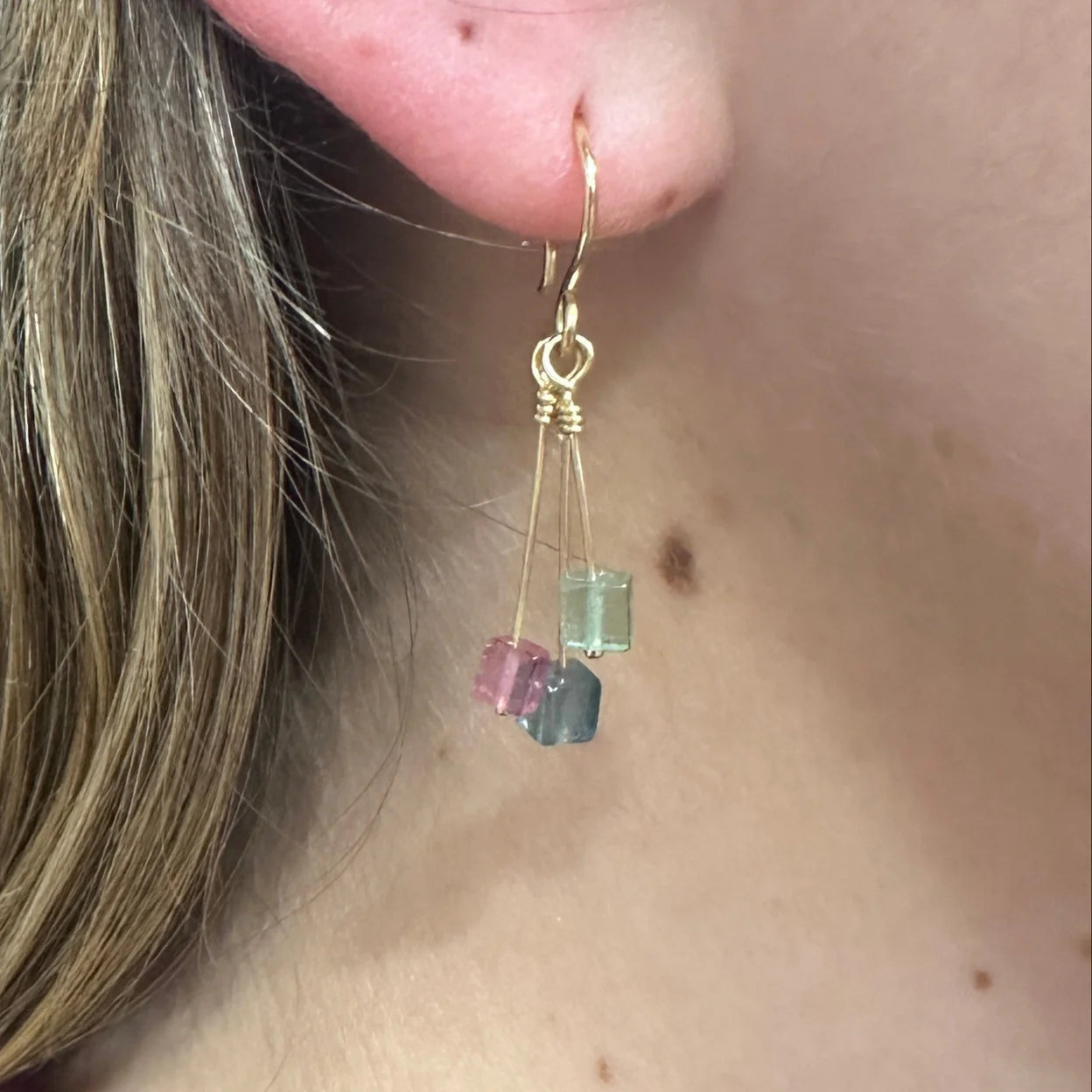18K Twinkle Tourmaline Earrings by Kim Larsen