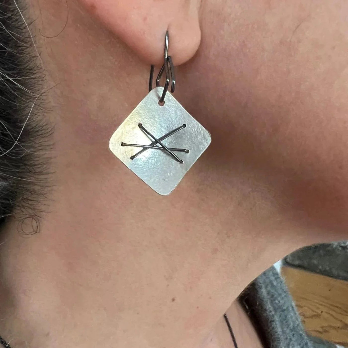 Three Stitch Layered Earrings by Suzanne Schwartz