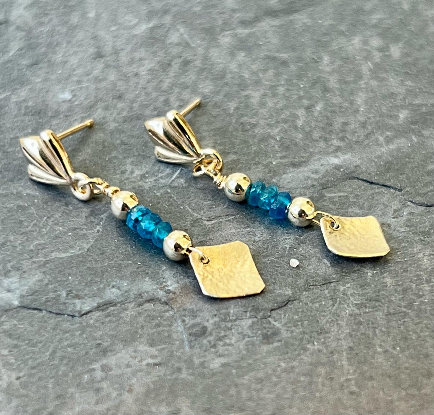 Blue Iris 14K Gold Earrings