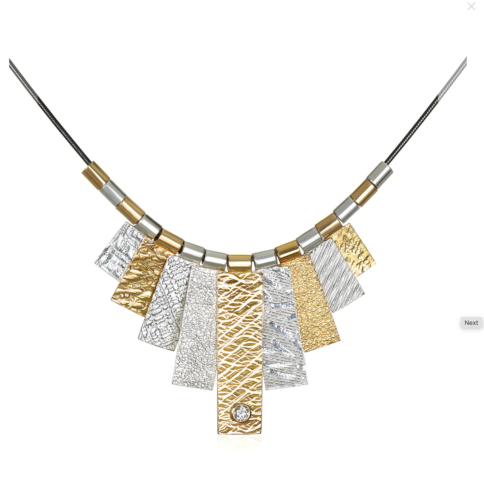9 Tab Mixed Metals Necklace by Q Evon