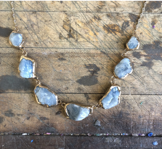 Aquamarine Necklace by Emilie Shapiro available at Garden of Silver handmade jewelry in Westhampton Beach, New York, Hamptons