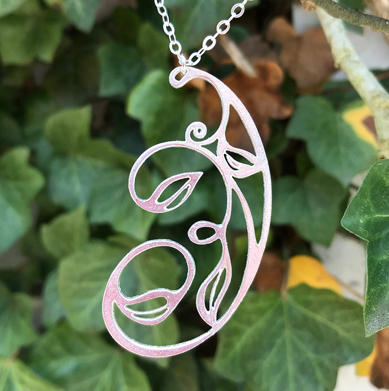 Garden of Silver 'Climbing Vine' necklace handmade in sterling silver.