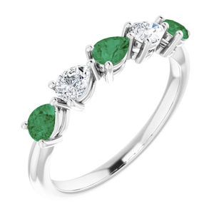 Emerald & Diamond 14K Gold Ring by Garden of Silver in Westhampton Beach. www.gardenofsilver.com