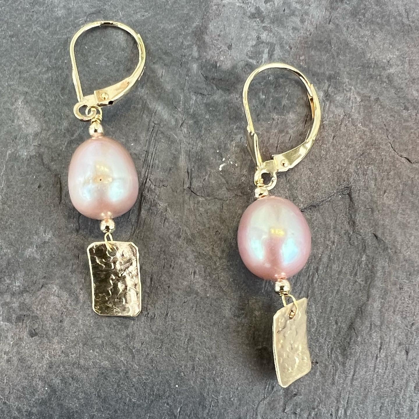 Pink Pearl 14K Gold Earrings