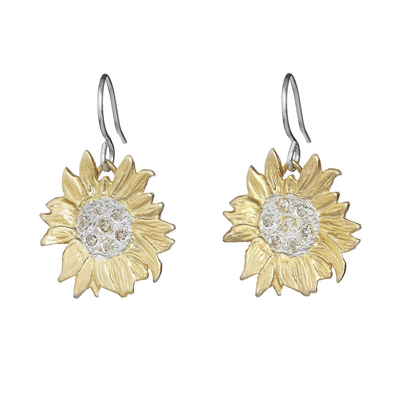 Golden Sunflower Earrings