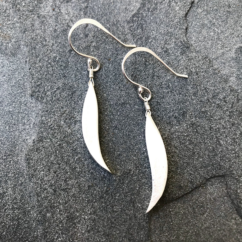 Baleine Earrings handmade in sterling silver by Garden of Silver.