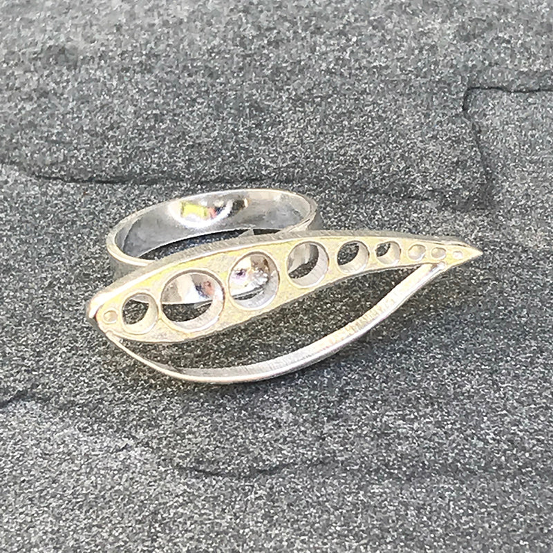 Oyster Bay Ring handmade in sterling silver by Garden of Silver