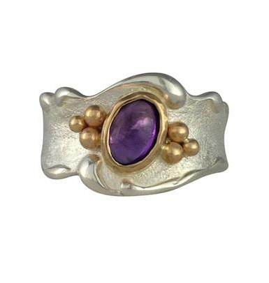 Jeanette Walker Amethyst and gold ring available at Garden of Silver in Westhampton Beach, New York.