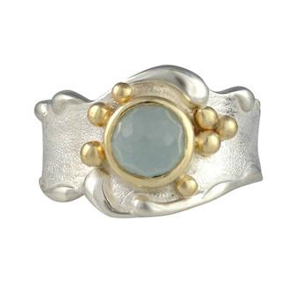Aquamarine Wave Ring By Jeanette Walker