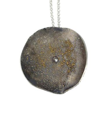 Rust Gold Disc Pendant by Jeanette Walker available at Garden of Silver in Westhampton Beach, New York.