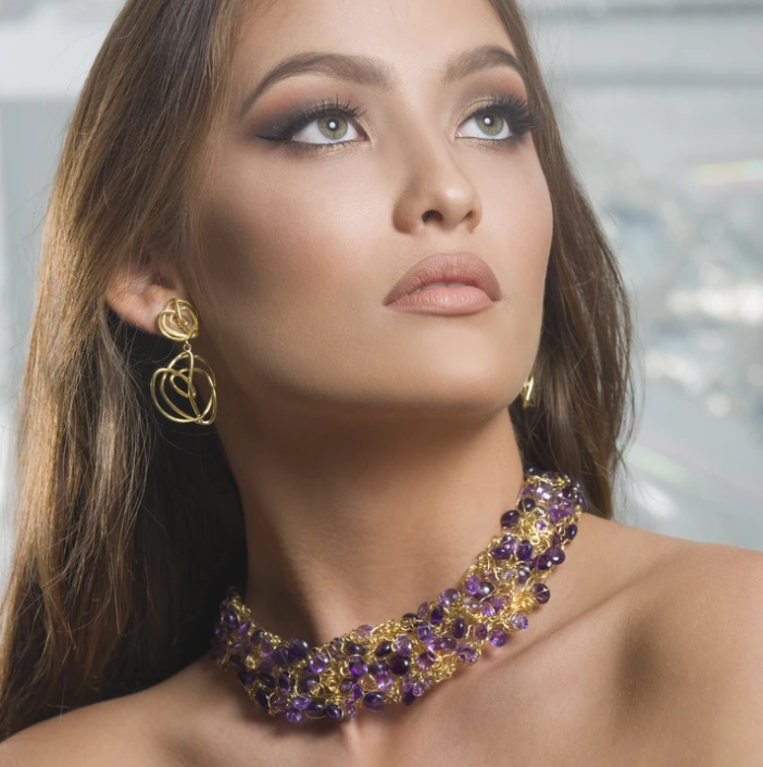 18kt Gold and Amethyst Collar by Nikki Sedacca