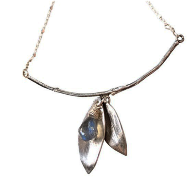 Bamboo Leaf Necklace by Susan Rodgers at Garden of Silver in Westhampton Beach, NY www.gardenofsilver.com