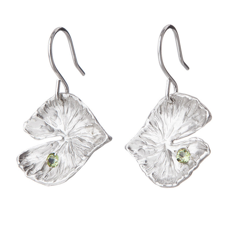 Lilypad Earrings with Peridots