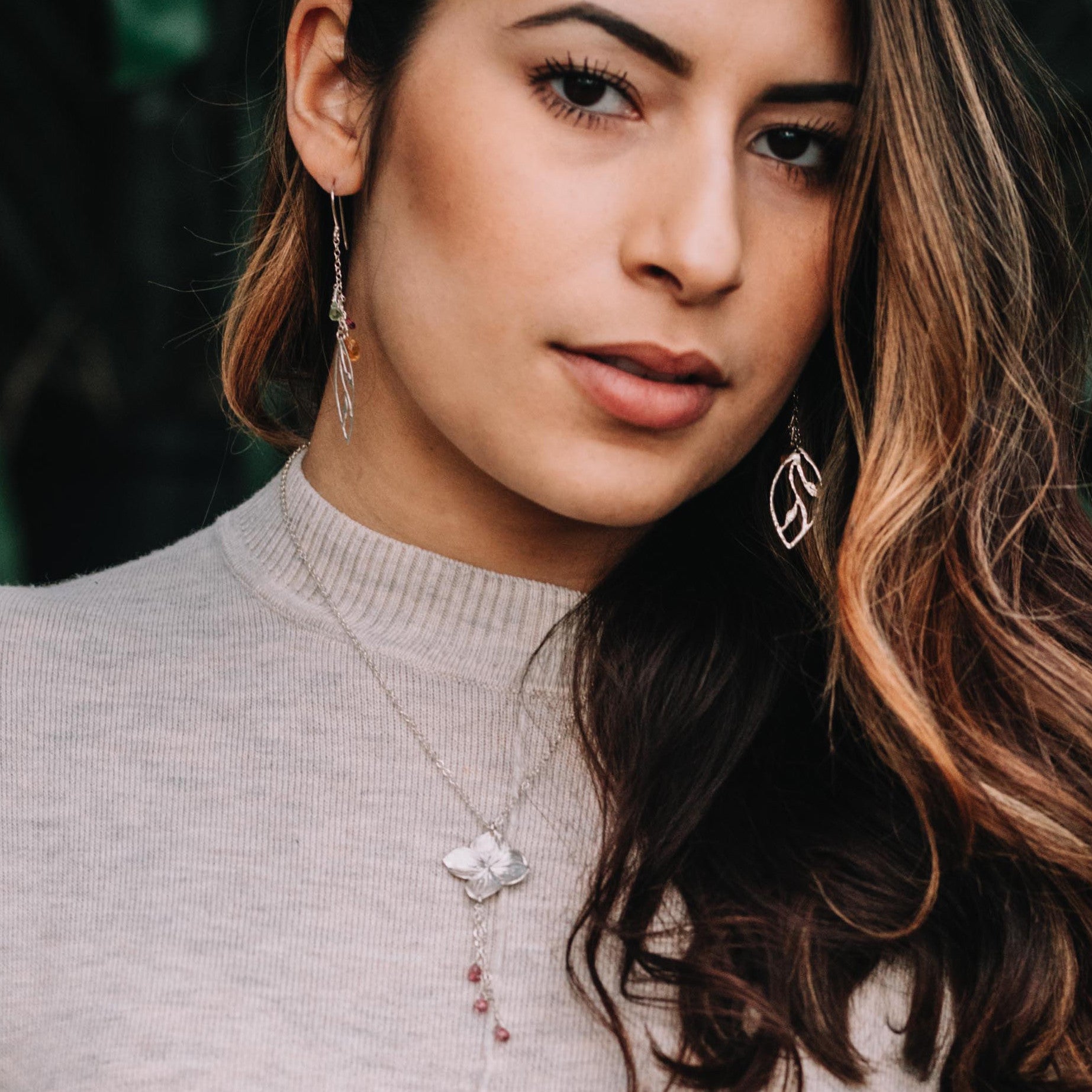 Pink Hydrangea Necklace