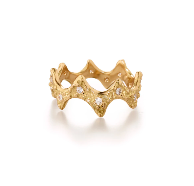 18k Gold Ring with Diamonds by Jane Bartel by Garden of Silver, Westhampton Beach, www.gardenofsilver.com