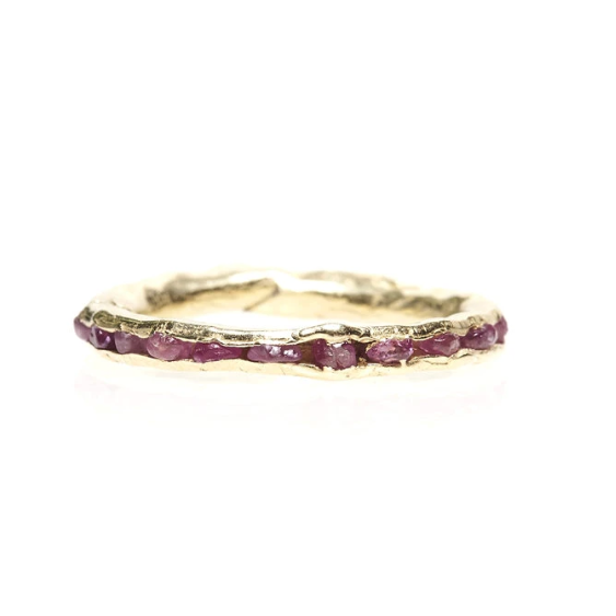Pink Sapphire Cobblestone Ring by Emilie Shapiro at Garden of Silver in Westhampton Beach, NY, Hamptons, www.gardenofsilver.com