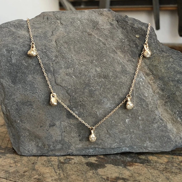 North Star Cascade Diamond Necklace by Emilie Shapiro at Garden of Silver Handmade Jewelry in Westhampton Beach, NY, Hamptons www.gardenofsilver.com
