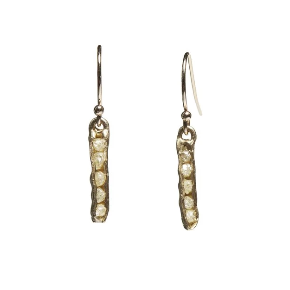 Cobblestone Diamond Earrings by Emilie Shaprio at Garden of Silver Handmade Jewelry in Westhampton Beach, NY Hamptons. www.gardenofsilver.com