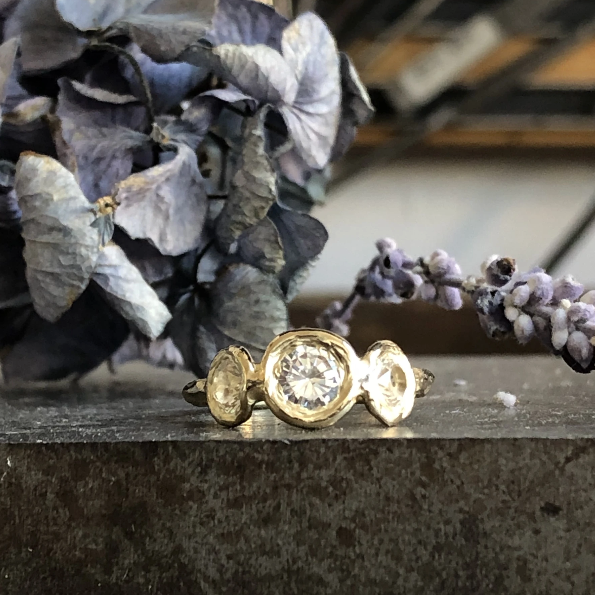 Sunburst Trio Ring by Emilie Shapiro at Garden of Silver Handmade Jewelry in Westhampton Beach, Hamptons, NY www.gardenofsilver.com