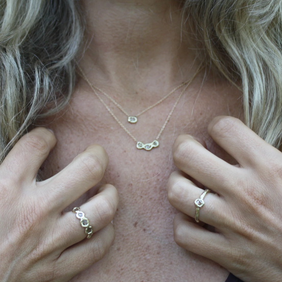 Cobblestone Diamond Earrings by Emilie Shapiro - Garden of Silver