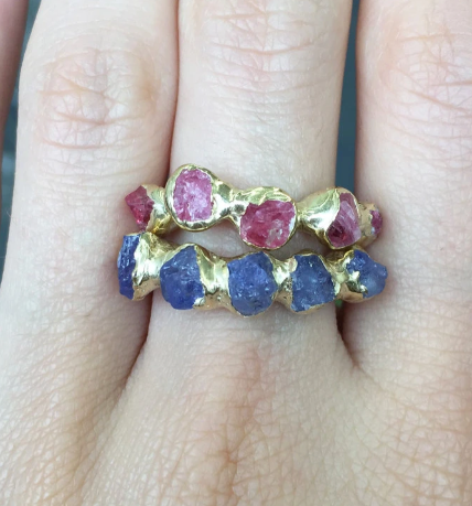 Tanzanite Flower Crown Ring by Emilie Shapiro at Garden of Silver Handmade Jewelry in Westhampton Beach, Hamptons, NY www.gardenofsilver.com