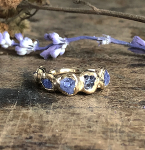 Tanzanite Flower Crown Ring by Emilie Shapiro at Garden of Silver Handmade Jewelry in Westhampton Beach, Hamptons, NY www.gardenofsilver.com