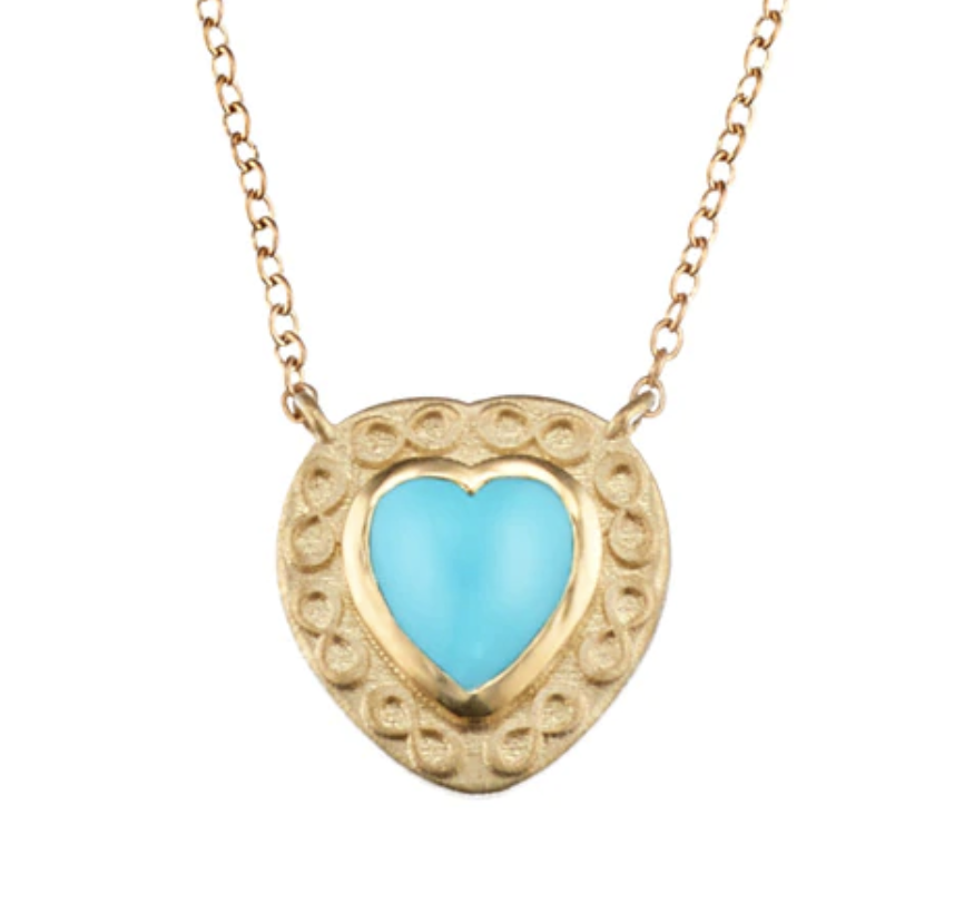 Infinity Turquoise Heart Necklace by Elizabeth Moore