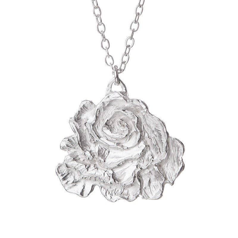 Silvery Rose Necklace