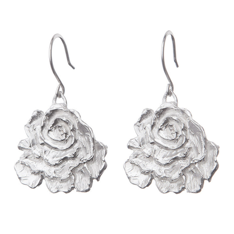 Silvery Rose Earrings