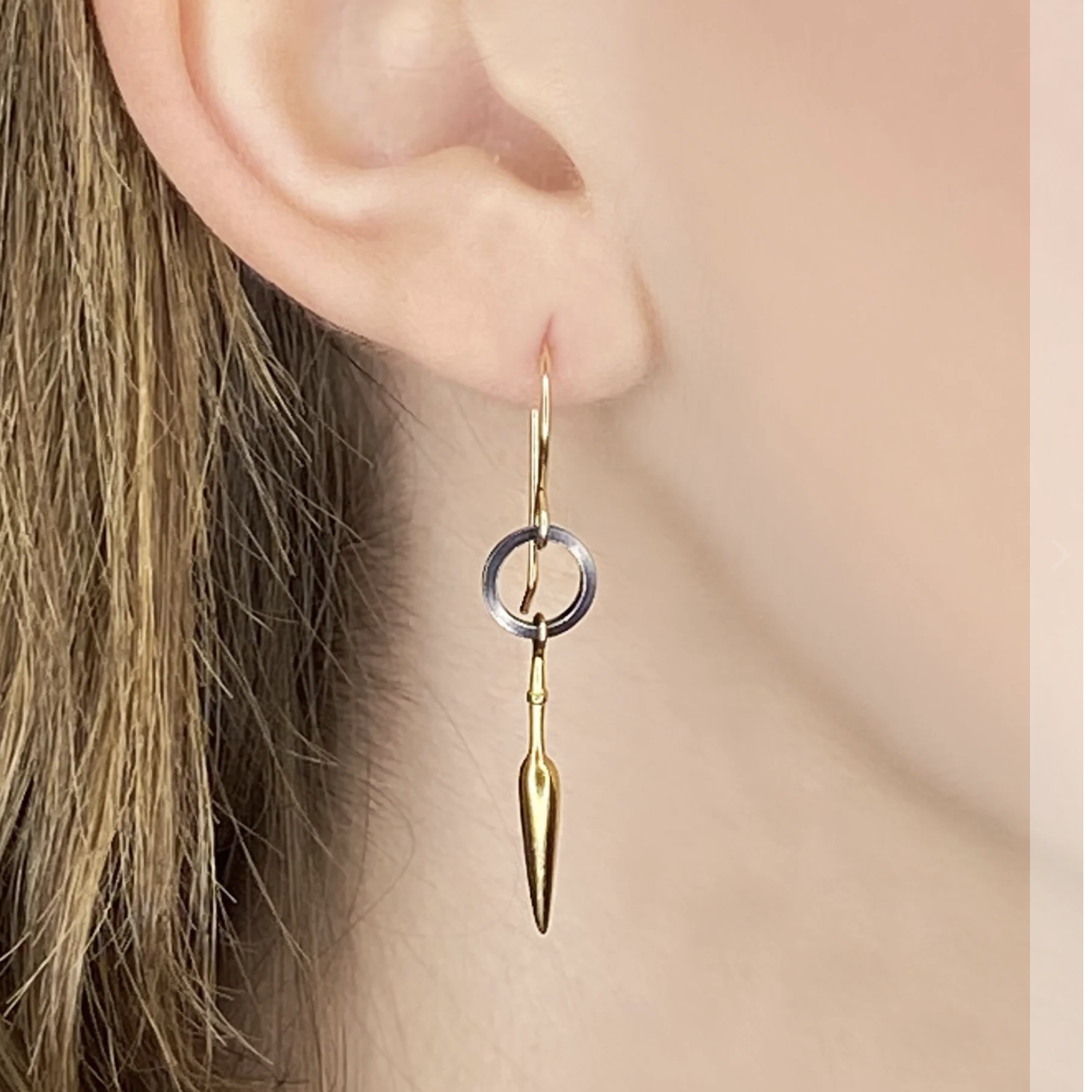 Black & Gold Spike Earrings by Q Evon