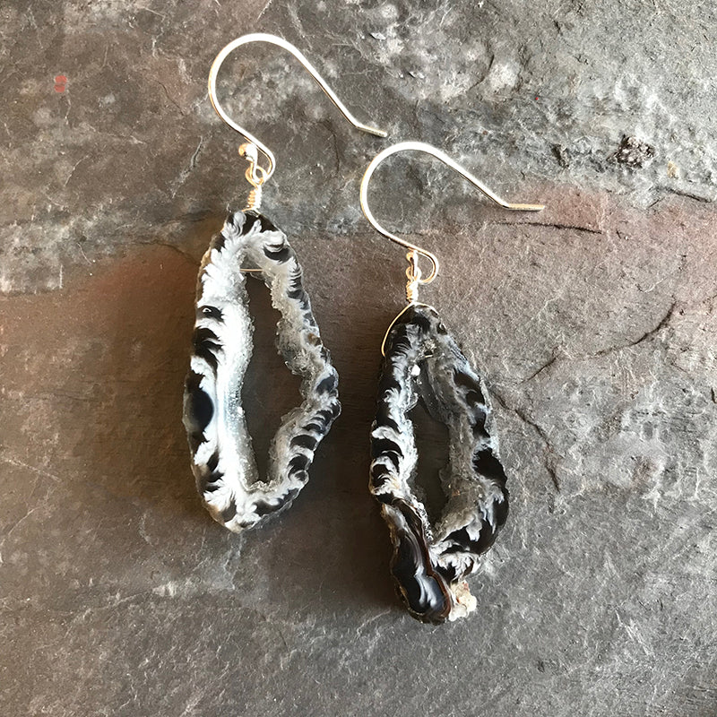 Terra Earrings handmade by Garden of Silver jewelry.