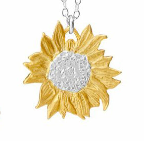 Tiny sunflower necklace on sale