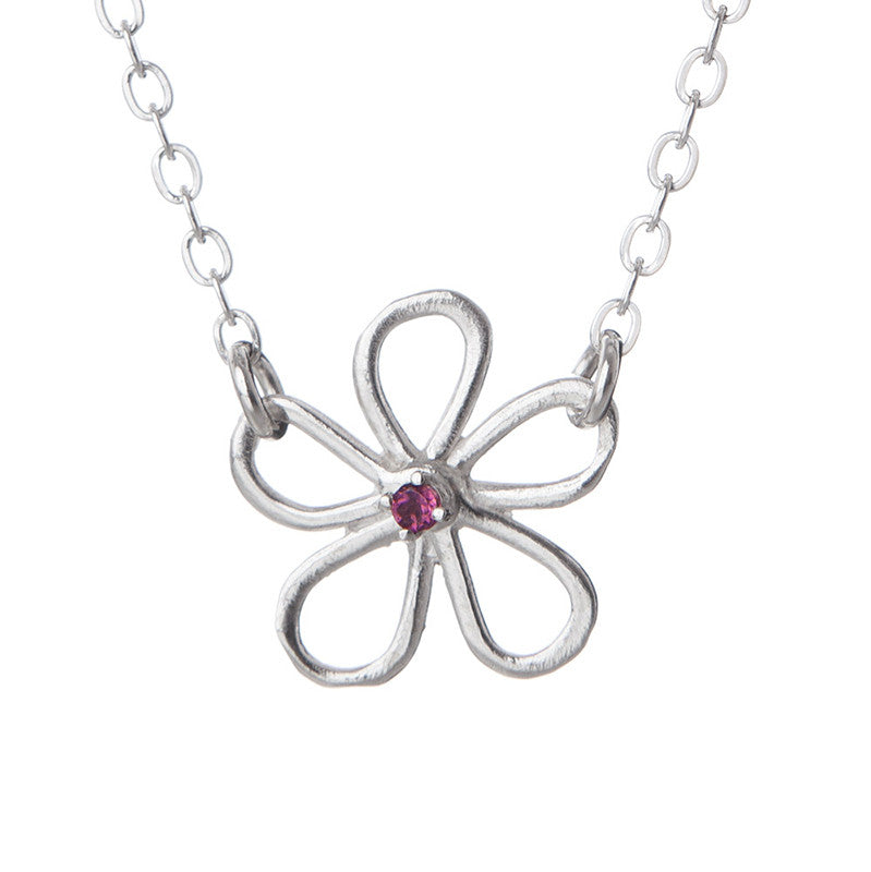 Pink Tiny Flower Necklace
